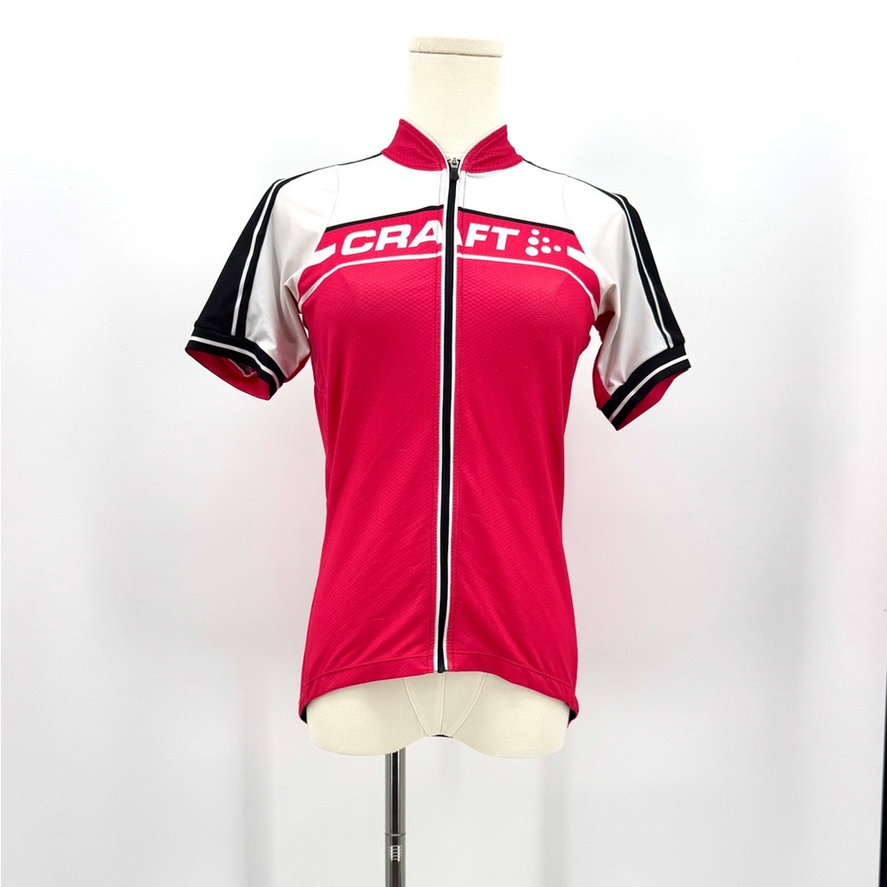 Craft Women's Short Sleeve Cycling Jersey in Pink, Black & White